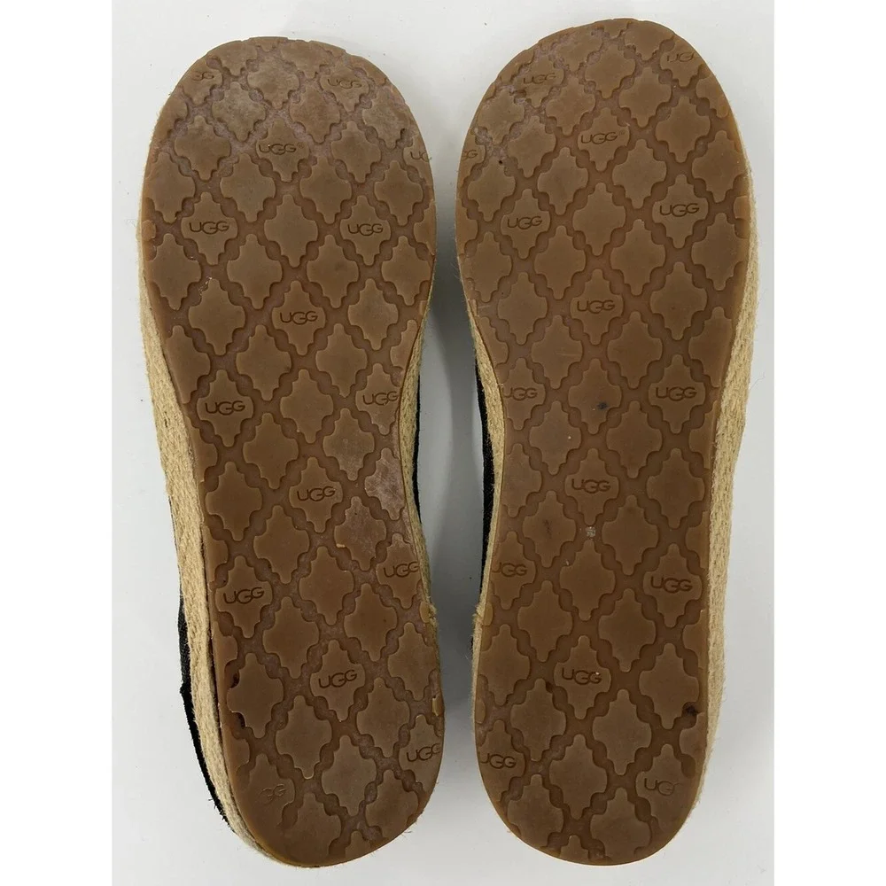 Ugg Delizah Espadrille Women's Size 9.5 40.5 Black Canvas Slip On Flats